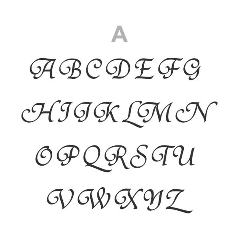 フォントtype:A》カフリンクスへのイニシャル刻印サービス フォントtype:A》カフリンクスへのイニシャル刻印サービス