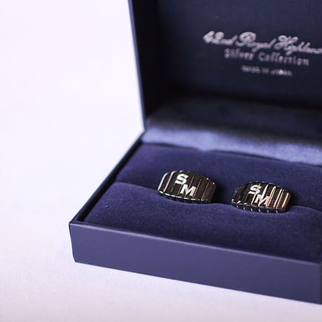 《フォントtype:C》カフリンクスへのイニシャル刻印サービス  | 42ND ROYAL HIGHLAND Silver Collection made in japan