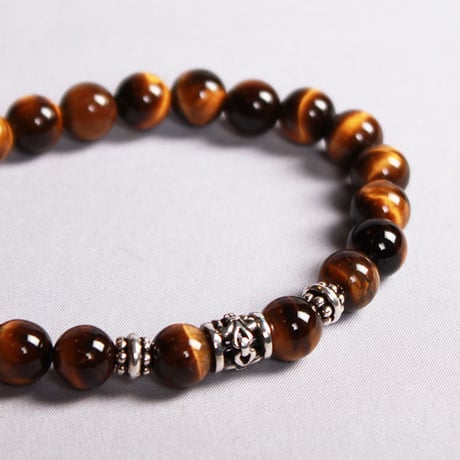 FA004653｜6mmストーン+クレストシルバー925 / Yellow Tiger Eye