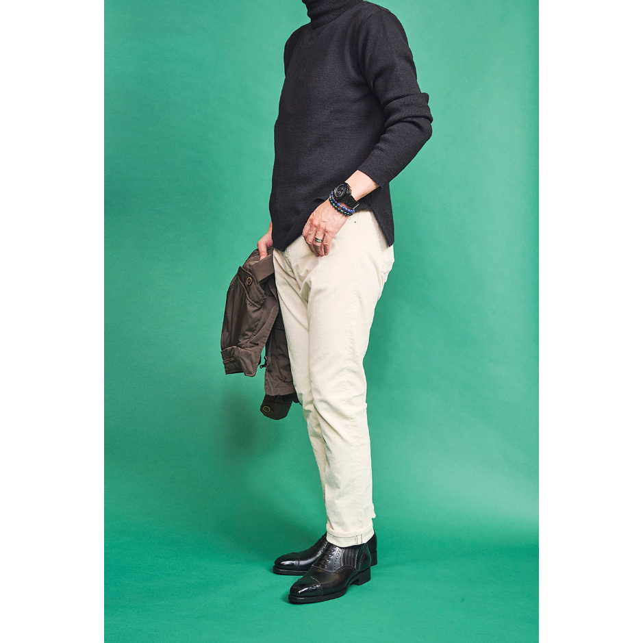 フランス アノネイ社製ボックスカーフ｜Diamond cap toe lazy man bla