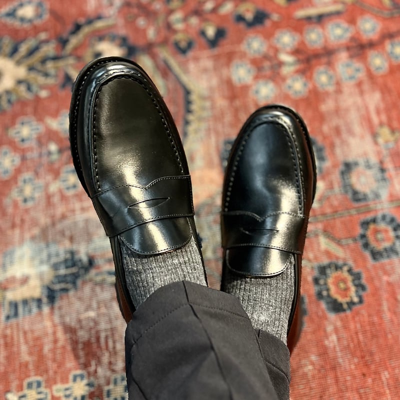 フランス アノネイ社製ボックスカーフ｜Penny loafer black｜CP0002F-0