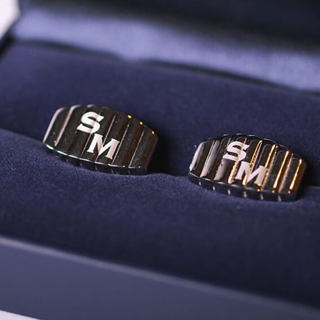 《フォントtype:C》カフリンクスへのイニシャル刻印サービス  | 42ND ROYAL HIGHLAND Silver Collection made in japan