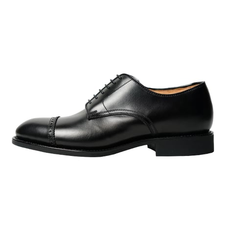フランス アノネイ社製ボックスカーフ｜Punched cap toe derby black｜CP4303F-01