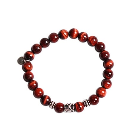 FA000821｜8mmストーン+クレストシルバー925 / Red Tiger Eye