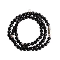 FA030601｜6mmストーン+シルバー925　3連ブレスレット / Onyx