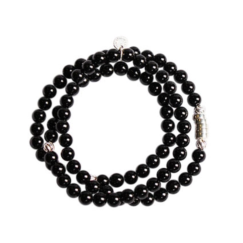 FA030601｜6mmストーン+シルバー925 3連ブレスレット / Onyx | ONLI