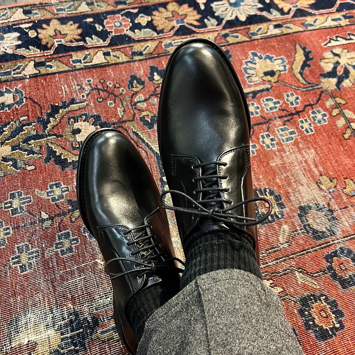 フランス アノネイ社製ボックスカーフ｜Plain toe derby｜CP1201F-01 |