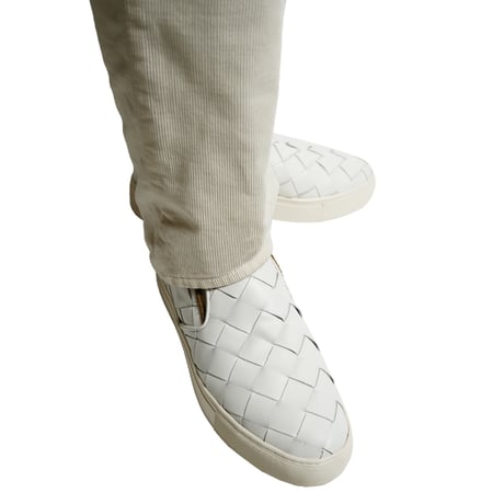 爽やかホワイトフラットソールスニーカー｜Intrecciato slip-on sneaker white｜CS5705-04