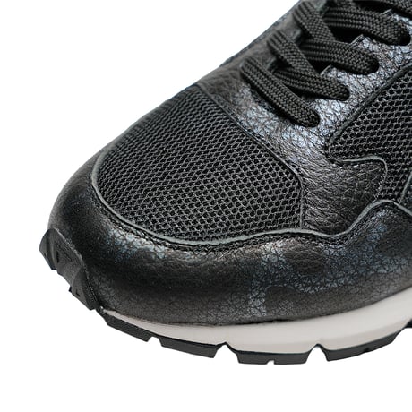 素材別注 VIBRAM ソール｜Black camouflage leather sneaker｜Z5003-CB01