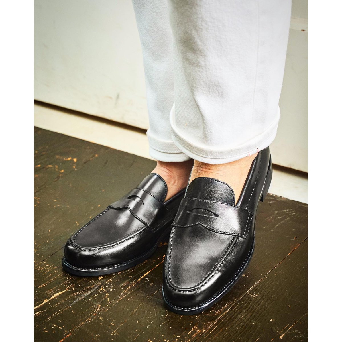 フランス アノネイ社製ボックスカーフ｜Penny loafer black fit=scale-down,w=1200