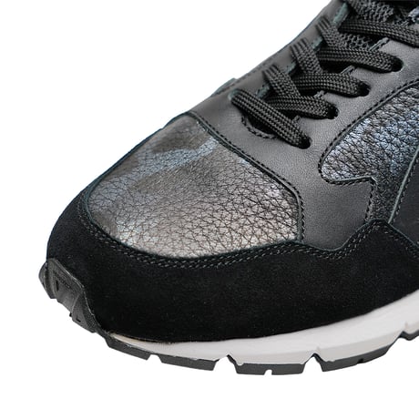 素材別注 VIBRAM ソール｜Black camouflage leather sneaker｜Z5004-CB01