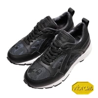 素材別注 VIBRAM ソール｜Black leather sneaker｜Z5001-CB01