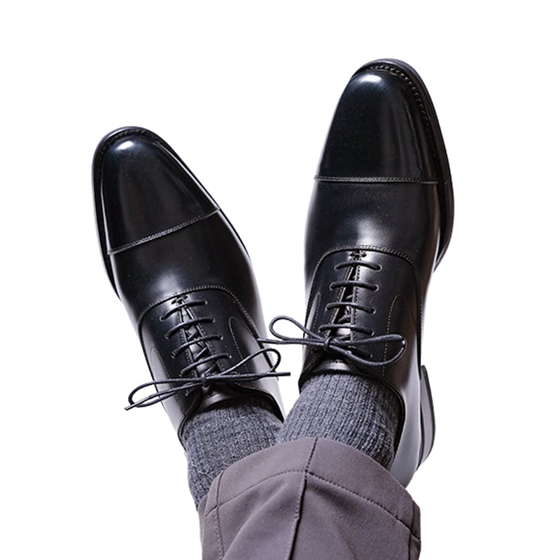 素材別注 VIBRAM ソール｜Cap toe oxford black｜CS2311-01