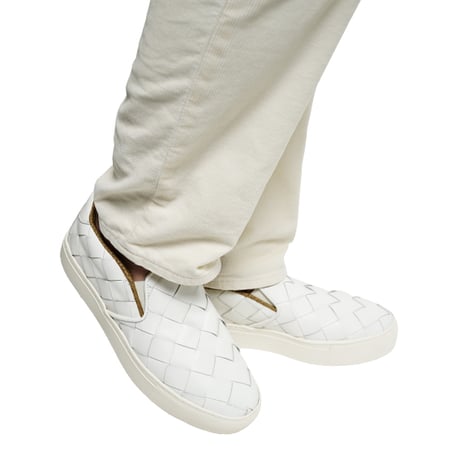 爽やかホワイトフラットソールスニーカー｜Intrecciato slip-on sneaker white｜CS5705-04