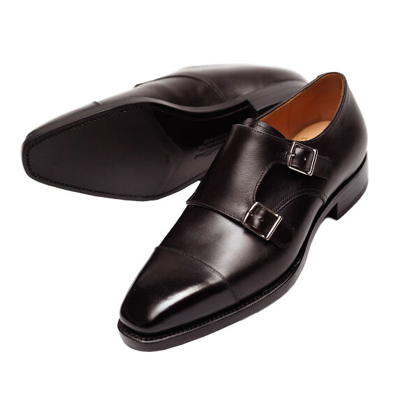 【ジョアン・アイザック】France, Café &、フランス☆カフェとアネモネ フランス アノネイ社製ボックスカーフ｜Double monk strap｜CH5101FH-1