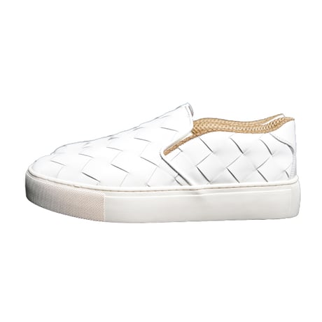 爽やかホワイトフラットソールスニーカー｜Intrecciato slip-on sneaker white｜CS5705-04