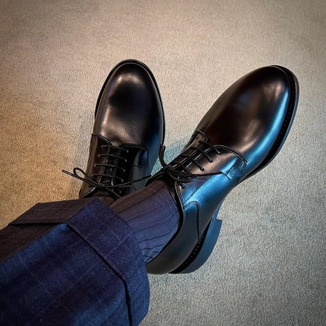 フランス アノネイ社製ボックスカーフ｜Plain toe derby｜CP4201F-01