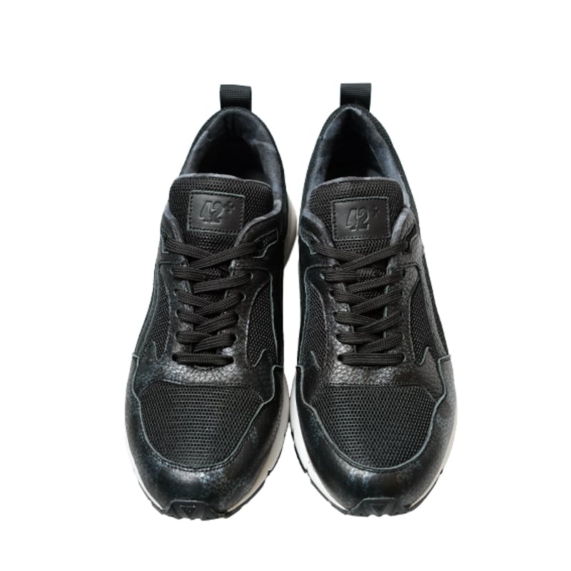 素材別注 VIBRAM ソール｜Black camouflage leather sneake