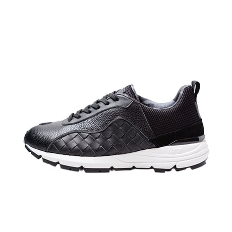 素材別注 VIBRAM ソール｜Black intrecciato sneaker｜Z6011E-01