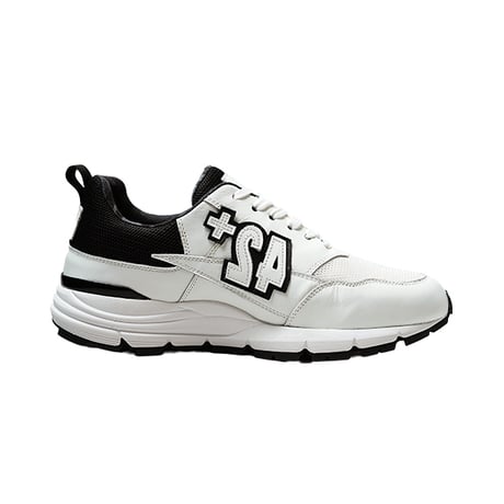 素材別注 VIBRAM ソール｜White leather logo sneaker｜Z6012-04