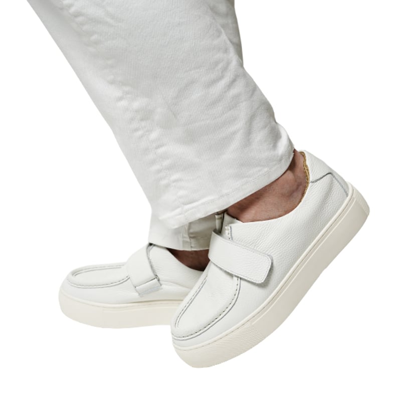 爽やかホワイトフラットソールスニーカー｜Tyrolean velcro sneaker whi