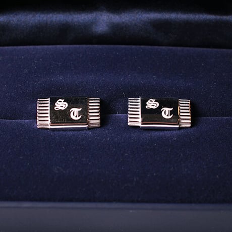 《フォントtype:B》カフリンクスへのイニシャル刻印サービス  | 42ND ROYAL HIGHLAND Silver Collection made in japan
