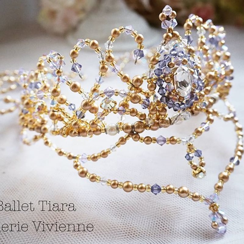 サイドパーツ付きサークルティアラ＊バレエティアラ（No.228） サイドパーツ付きサークルティアラ＊バレエティアラ（No.228） サイド