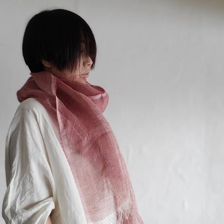 sarariリネンストールハーフ (レッド）
