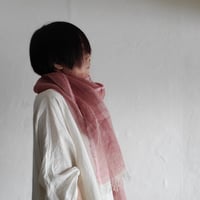 sarariリネンストールハーフ (レッド）
