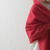 育てるストール ハーフ 起毛リネン レッド