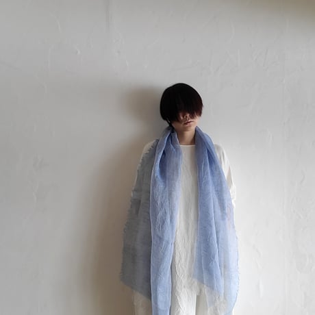 sarariリネンストールハーフ (朝露ブルー)