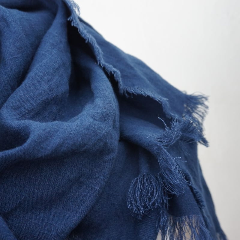 育てるストール ハーフ 起毛リネン ネイビー | KOMO