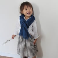 【あおもり藍コラボ】育てるリネンストール キッズ 藍色