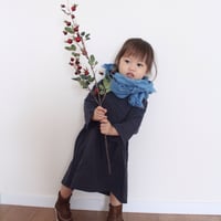 【あおもり藍コラボ】育てるリネンストール キッズ 空色