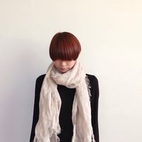 sarariリネンストール ハーフ（キナリ）