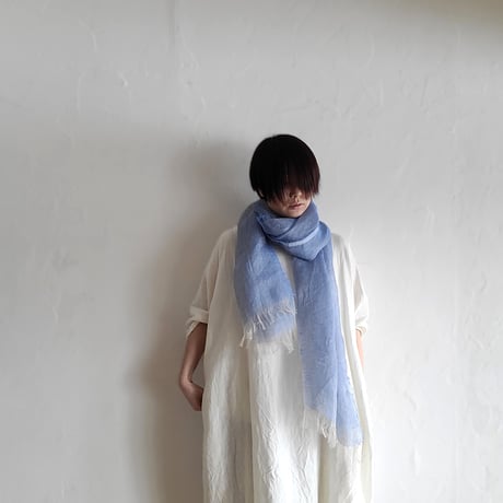 sarariリネンストールハーフ (朝露ブルー)