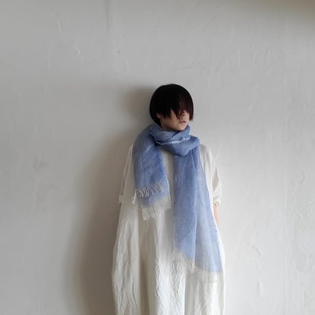 sarariリネンストールハーフ (朝露ブルー)