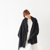 育てるストール ハーフ 起毛リネン 黒