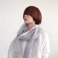 sarariリネンストールハーフ（グレイッシュブルー）