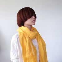育てるリネンストール ハーフ（イエロー）