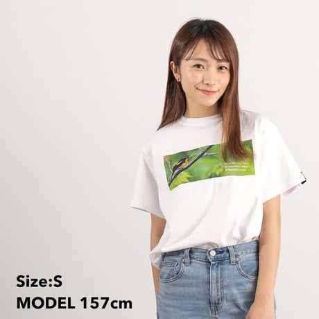 Tシャツ【キビタキ】Narcissus Flycatcher SNOW WHITE