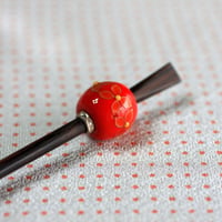 紅玉　紅花七宝　蜻蛉玉簪