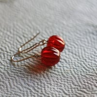 蜜柑玉　蜻蛉玉ピアス