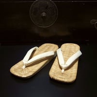 男物　畳表　白鼻緒　三度草履(クッション草履)　九寸