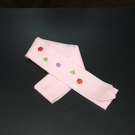 刺繍入り腰紐　鈴　桃色