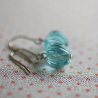 蜜柑玉　浅葱　蜻蛉玉ピアス