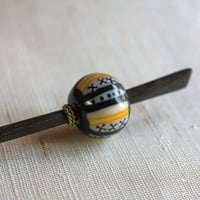 黒玉　萬紋　蜻蛉玉簪（とんぼ玉かんざし)