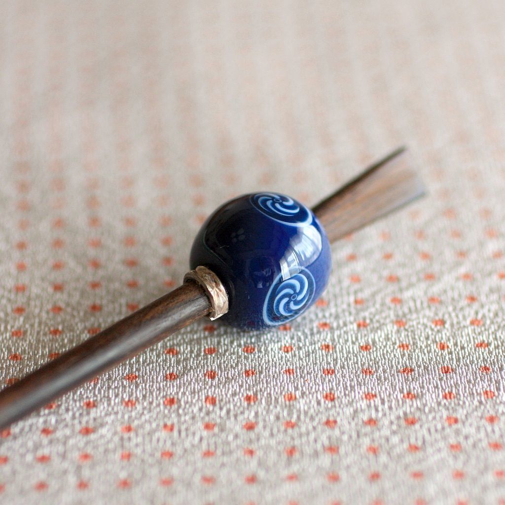 藍玉 獅子毛紋 蜻蛉玉簪 | ぶん屋