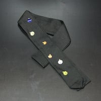 刺繍入り腰紐　鈴　黒