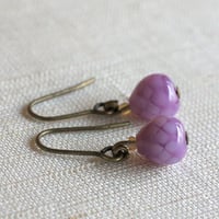 藤玉　花紋　蜻蛉玉ピアス